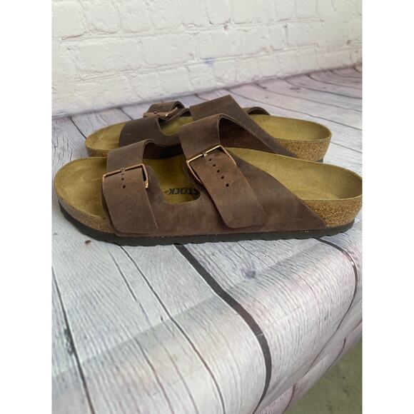 NIB Birkenstock Leather Arizona Habana SIze 41 Unisex - Picture 2 of 6